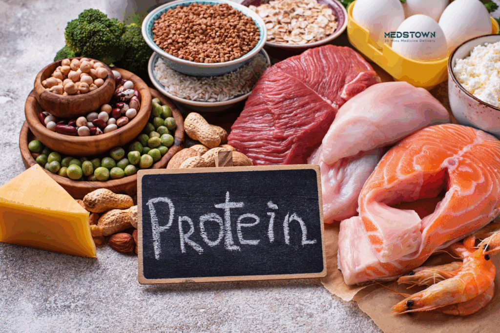 Healthy food high in protein