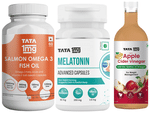 Combo Pack of Melatonin Advance capsule (30) , Salmon Omega 3 Fish Oil Capsule (60) and Organic Apple Cider Vinegar (500ml)