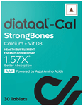 Diataal Cal Tablet Strong Bones | Active Absorbable Calcium + Vit D3 | for Men & Women