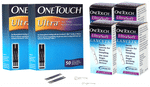 Combo Pack of OneTouch Ultra Test Strip 2 Box (50 Each) & One Touch Ultrasoft Lancet 4 Box (25 Each)