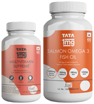 Combo Pack of Tata 1mg Salmon Omega 3 Fish Oil Capsule & Tata 1mg Multivitamin Supreme, Zinc, Calcium and Vitamin D Capsule (60 Each)