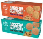 Early Foods Combo Pack of Jaggery Millet Cookies Jowar Millet & Almond and Jaggery MIllet Cookies Foxtail Millet & Almond (150gm Each)