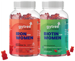 Gytree Combo Pack of Iron & Biotin Gummies For Women (30 Each)
