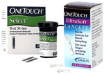 Combo Pack of One Touch Select Test Strip (50) & 2 Box of Ultrasoft Lancet (25 Each)