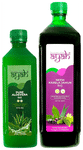 Ayah Combo Pack of Pure Alovera Ras (500ml) & Neem Karela Jamun Ras (1000ml)
