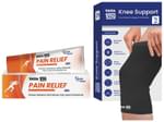Combo Pack of Tata 1mg Knee Cap Black Edition for Sports Large & Tata 1mg Pain Relief Gel (75gm)