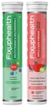 Combo Pack of Fixuphealth Apple Cider Vinegar Effervescent Tablet with the Mother Apple (15) & Fixuphealth Multivitamins & Multiminerals Effervescent Tablet Orange (20)