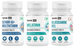 Combo Pack of Tata 1mg Senior 50+ Multivitamin & Multimineral Advance Tablet (60),Glucosamine HCL 1500 mg Advance Tablet (60) & Melatonin 10mg Advance Capsule (30)