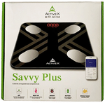 ActiveX Savvy Plus Rechargeable Body Fat Digital Bathroom Scale with Free ActiveX App & Measuring Tape