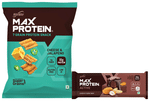 Combo Pack of Ritebite Max Protein Active Choco Fudge (75gm) & Max Protein Chips Cheese Jalapeno (60gm)