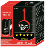 Dr. Parth Sandha 12" Capsules Action for Men (30)with Sandha 12" Oil (15ml)
