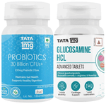 Combo Pack of Tata 1mg Glucosamine HCL Advanced Tablet & Probiotics 30 Billion CFUs+ Capsule (60 Each)