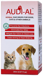 Audi-Al Herbal Ear Drops for Dogs, Cats & Other Animals