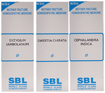 Combo Pack of SBL Syzygium Jambolanum Mother Tincture Q, SBL Cephalandra Indica Mother Tincture Q & SBL Swertia Chirata Mother Tincture Q (30ml Each)