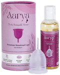 Aarya Premium Medical Grade Silicone Menstrual Cup with Cup Wash (100ml) Medium