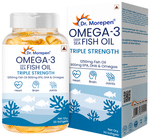 Dr. Morepen Triple Strength Omega 3 Fish Oil 1250mg Softgel with Vitamin E | For Heart & Brain Function | Bone, Joint & Muscle Care