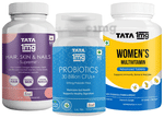 Combo Pack of Tata 1mg Women's Multivitamin Advanced Tablet (60), Hair, Skin & Nails Supreme Capsule (60) and Probiotics 30 Billion CFUs+ Capsule (60)