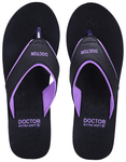 Doctor Extra Soft Ortho Care Orthopaedic Diabetic Pregnancy Comfort Flat Flipflops Slippers for Women Black Purple 10