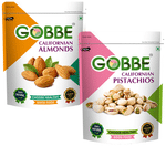Gobbe Combo Pack of Californian Almonds & Californian Pistachios (200gm Each)