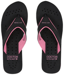 Doctor Extra Soft Ortho Care Orthopaedic Diabetic Pregnancy Comfort Flat Flipflops Slippers For Women Black Pink 10