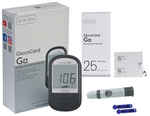 Arkray Glucocard G+ Blood Glucose Test Meter with 25 Test Strips, 10 Sterile Lancets and Lancing Device Free