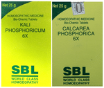 Combo Pack of SBL Kali Phosphoricum Biochemic Tablet 6X & SBL Calcarea Phosphorica Biochemic Tablet 6X (25gm Each)