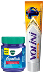 Combo Pack of Volini Pain Relief Gel for Muscle, Joint & Knee Pain (75gm) & Vicks Vaporub (50gm)