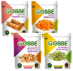 Combo Pack of Gobbe Afghani Anjeer,Turkish Apricots, Deluxe Kashmiri Walnut Kernels, Pumpkin Seeds Raw (200gm Each)