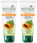 Biotique Papaya Deep Cleanse Face Wash (100ml Each)