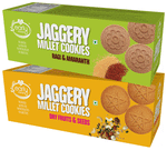 Early Foods Combo Pack of Jaggery Millet Cookies Ragi & Amaranth and Jaggery Millet Cookies Dry Fruits & Seeds (150gm Each)