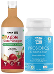 Combo Pack of Tata 1mg Organic Apple Cider Vinegar (500ml) & Probiotics 30 Billion CFUs+ Capsule (60)