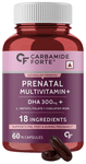 Carbamide Forte Prenatal Multivitamin with DHA 300mg, L-Methyl Folate, Chelated Iron | Capsule for Pregnancy Support