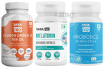 Combo Pack of Tata 1mg Melatonin 10 mg Advance Capsule (30),Salmon Omega 3 Fish Oil Capsule (60) & Probiotics 30 Billion CFUs+ Capsule (60)