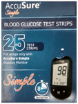 AccuSure Simple Blood Glucose Test Strip (Only Strip) | Diabetes Monitoring Devices