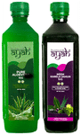 Ayah Combo Pack of Pure Aloevera Ras & Neem Karela Jamun Ras (500ml Each)