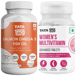 Combo Pack of Tata 1mg Women's Multivitamin Advanced Tablet & Salmon Omega 3 Fish Oil Capsule (60 Each)