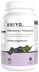 Briyo Elderberry 200 mg Plus Vitamin C 80 mg Chewable Tablets for Daily Support for Immune Health, Antioxidant Protection Natural Berry