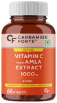 Carbamide Forte Vitamin C from Amla Extract 1000mg | With Zinc for Healthy Skin & Immunity | Tablet