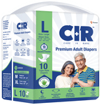 CIR Premium Adult Tape Diaper | 10 hr Absorption Protection | All Night Protection | Aloe Vera | Large