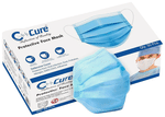 C Cure 3 Ply Protective Face Mask, 3 Ply Mask with Earloop Blue