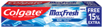 Colgate MaxFresh Toothpaste, Blue Gel Paste with Menthol for Super Fresh Breath, 70g + 11g (Peppermint Ice)