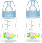 Bubbles Standard Neck BPA Free Baby Feeding Bottle with Extra Nipple (125ml Each) Blue 0+ Months