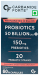 Carbamide Forte Probiotics 50 Billion CFU with 20 Prebiotics Strains | Capsule for Digestion, Gut Health & Immunity