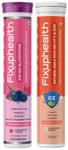 Combo Pack of Fixuphealth Natural Amla 1000mg Vit C & Zinc Effervescent Tablet Orange (20) & Fixuphealth Glutathione 500mg Effervescent Tablet Strawberry (15)