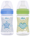 Chicco Bipack WellBeing Feeding Bottle Blue and Green