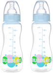 Bubbles Standard Neck BPA Free Baby Feeding Bottle with Extra Nipple (250ml Each) Blue 0+ Months
