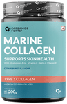 Carbamide Forte Marine Collagen Type 1 with Hyaluronic Acid & Vitamin C | For Skin, Hair & Nails | Flavour Citrus Burst