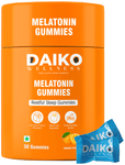 Daiko Wellness Melatonin Sleep Gummies | Natural Sleep Aid | Reduces Stress & Promotes Sleep | Orange
