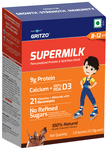 Gritzo Super Milk Protein & Nutritional Drink Sachet (33.33gm Each) Double Chocolate 8-12 years