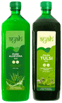 Ayah Combo Pack of Pure Aloevera Ras (1000ml) & Giloy Tulsi Ras (1000ml)